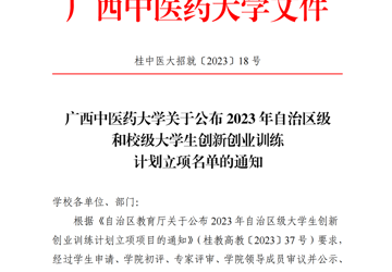 taptap点点体育关于公布2023年自治区级和校级大学生创新创业训练计划立项名单
